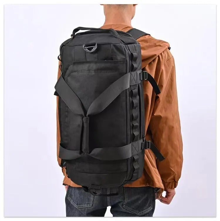 Men's Large Capacity Outdoor Camping Hiking Bag Waterproof Oxford Cloth Cross Body Storage with Dry Wet Separation