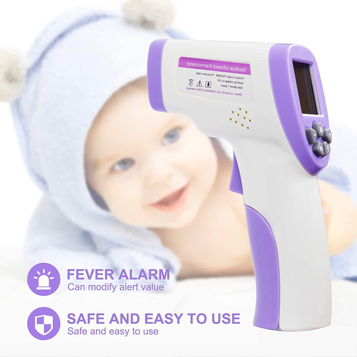 Digital Termomete Infrared Forehead Body Thermometer Gun Non-contact Temperature Measurement Device with Real-time Accurate Readings