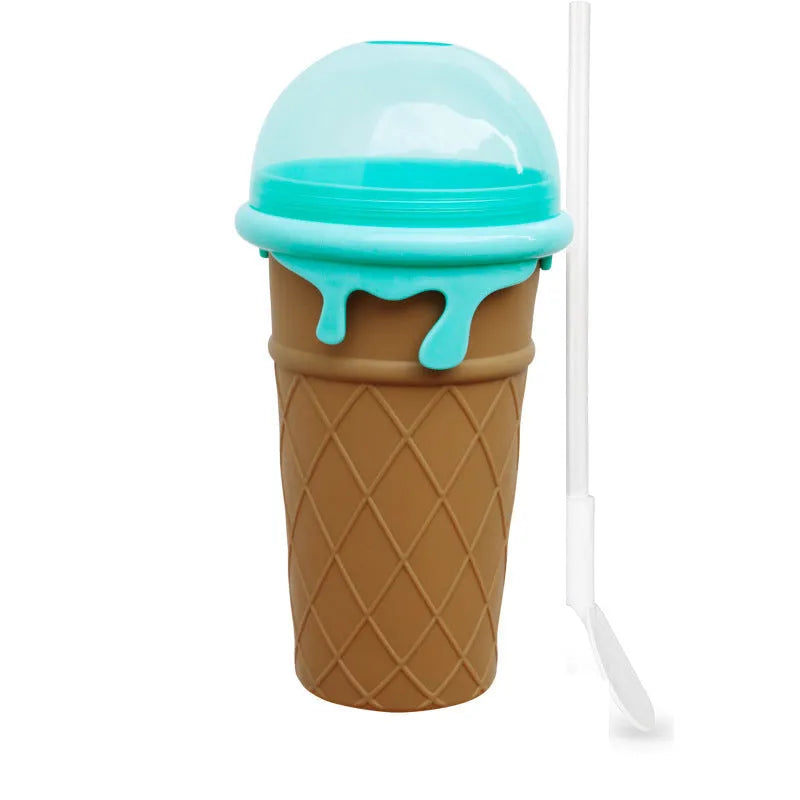 500ml Large Capacity Slushy Cup Summer Squeeze Homemade Juice Water Bottle Quick Frozen Smoothie Sand Cup Pinch Fast Cooling Magic Ice Cream Slushy